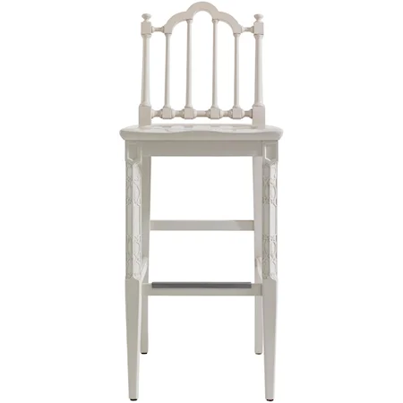 Chippendale Bar Stool with Turned Back Slat